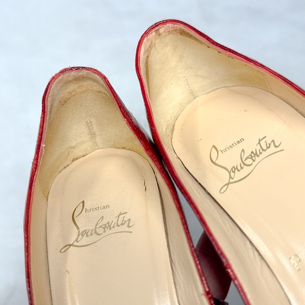 Christian Louboutin Very Prive 120 Eel Skin Leather Platform Stiletto Heel Pumps - Picture 13 of 16